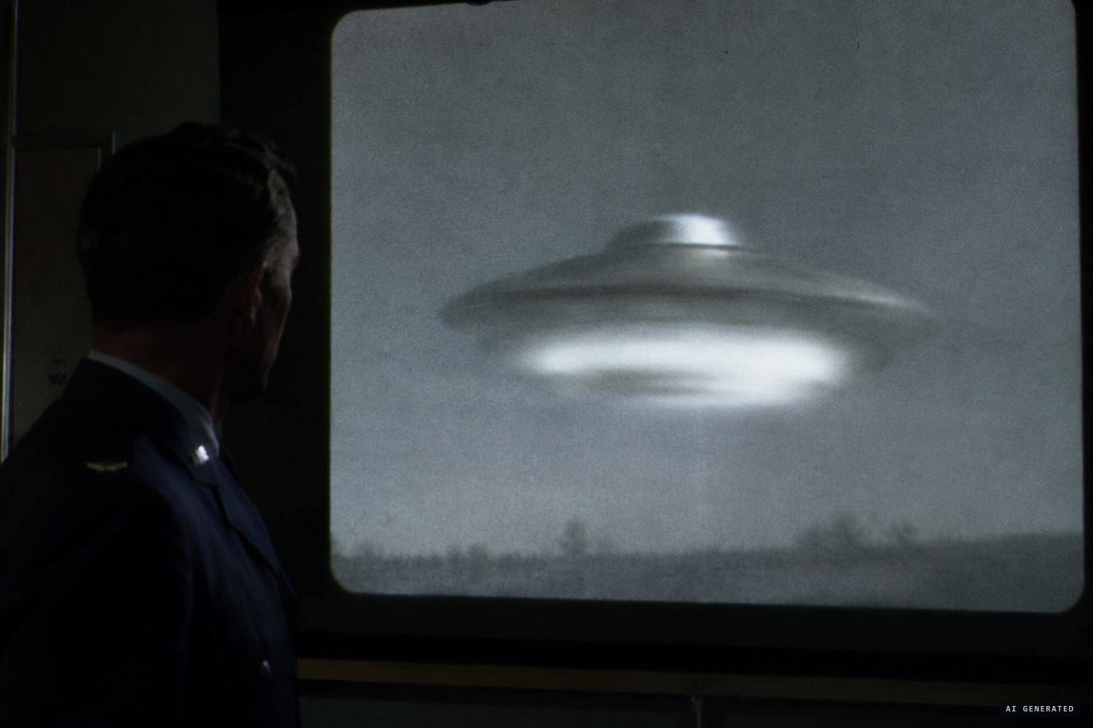 Mansmann's description: a classic disc with a raised bubble, its lower part glowing and rotating