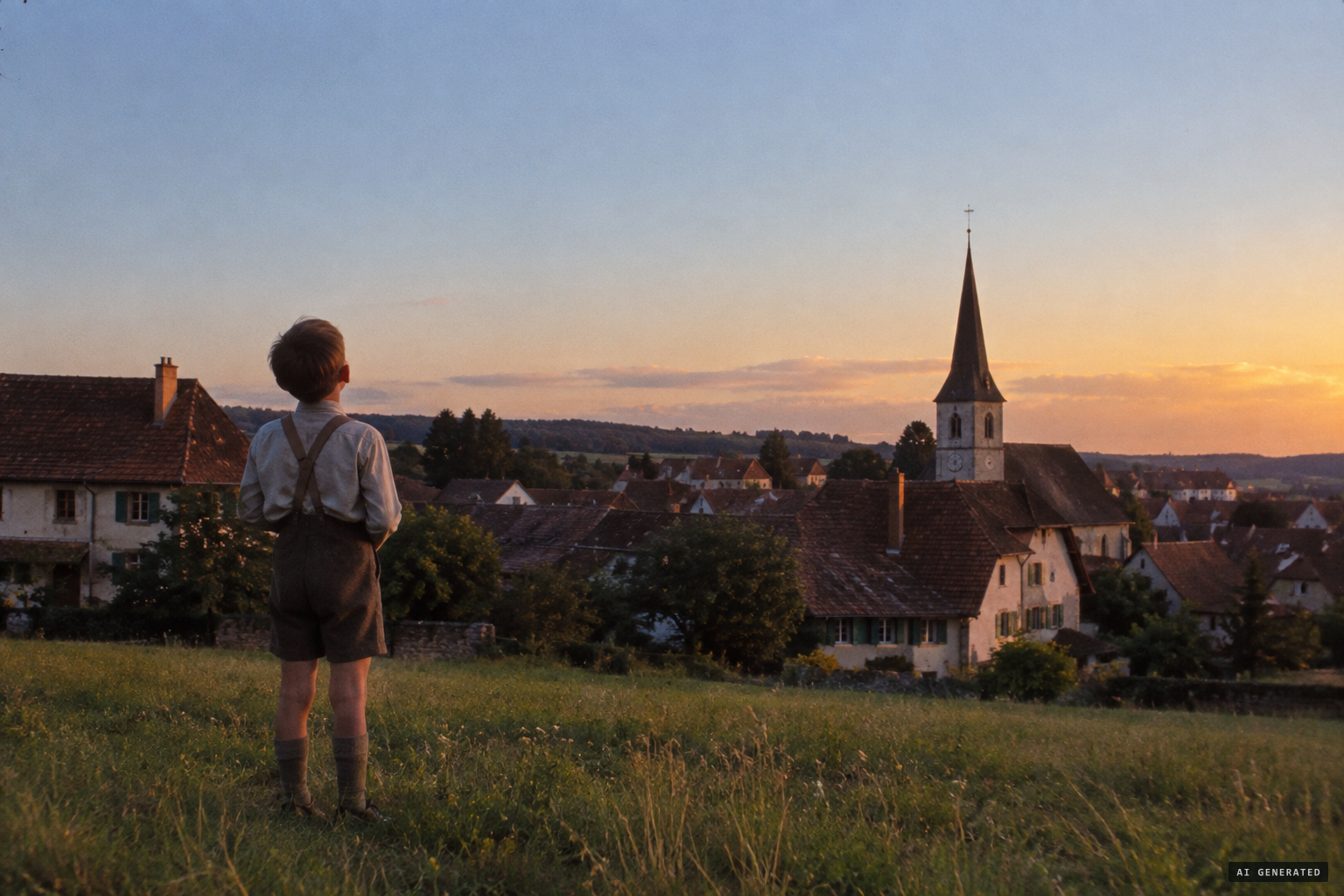 Billy Meier as a child in Bülach, where he says his contacts began