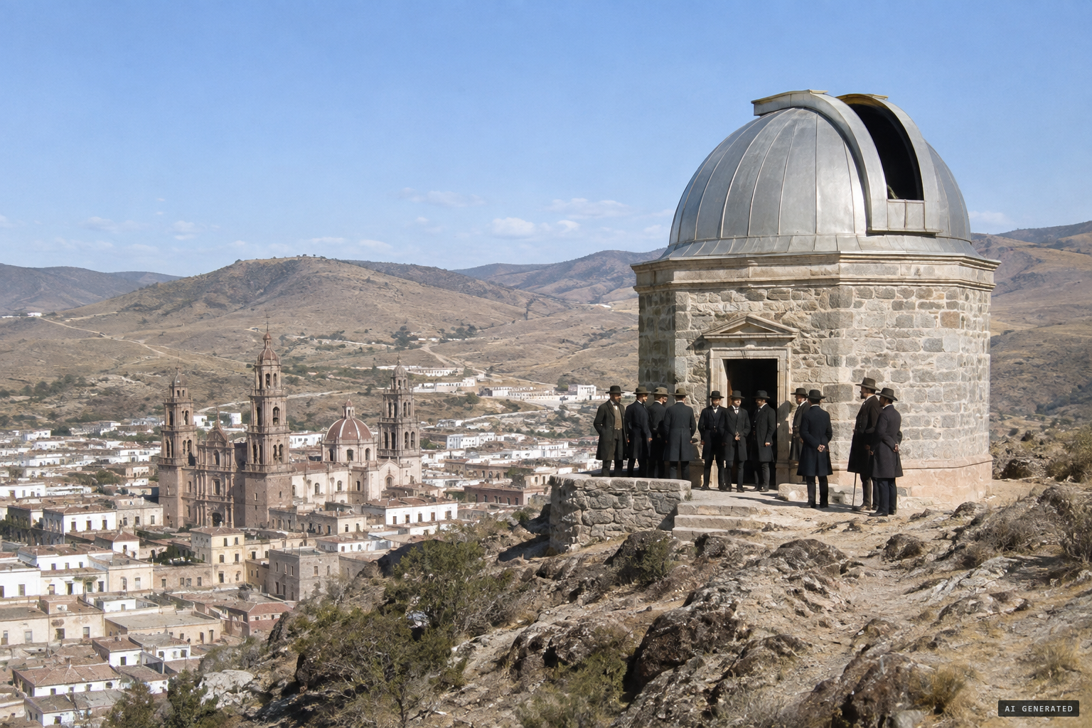 The new observatory on Cerro de la Bufa, above Zacatecas, opens in December 1882
