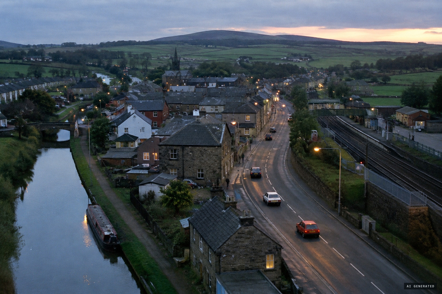 Bonnybridge, between Glasgow and Edinburgh, at the heart of what became the Falkirk Triangle