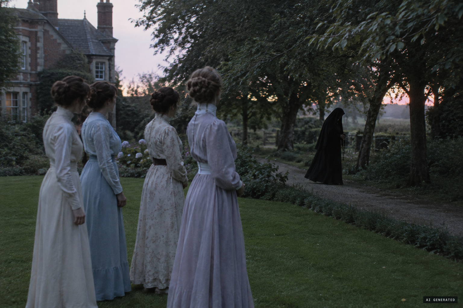 The Bull sisters see the nun gliding along the Nun's Walk