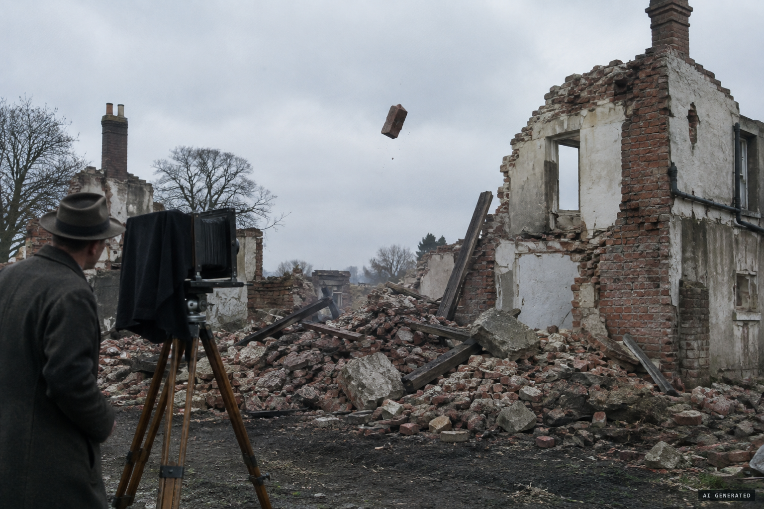 The famous 'flying brick' photographed for Life