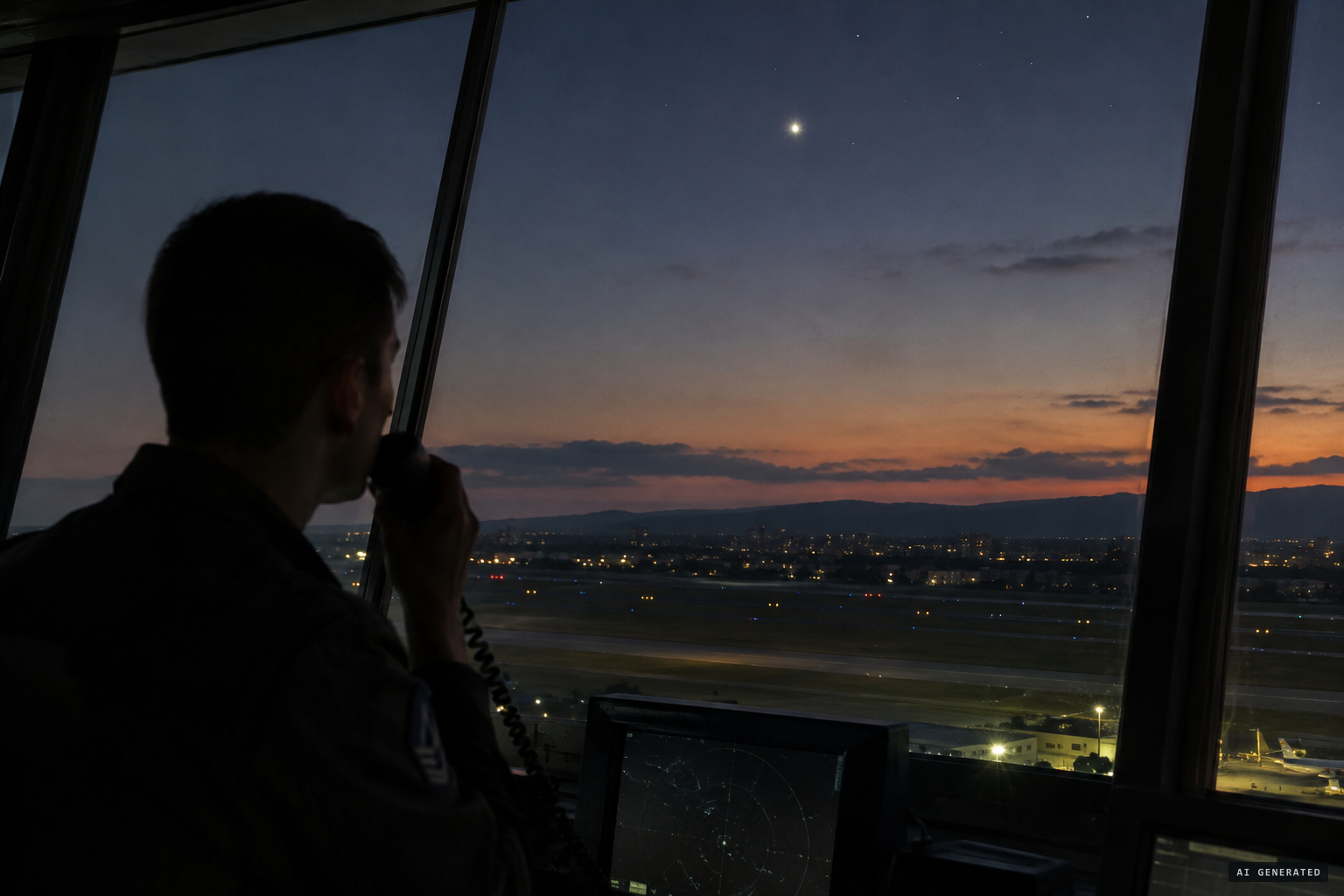 From the tower, Sgt. Sérgio Mota da Silva sees a bright, motionless light in the north-west