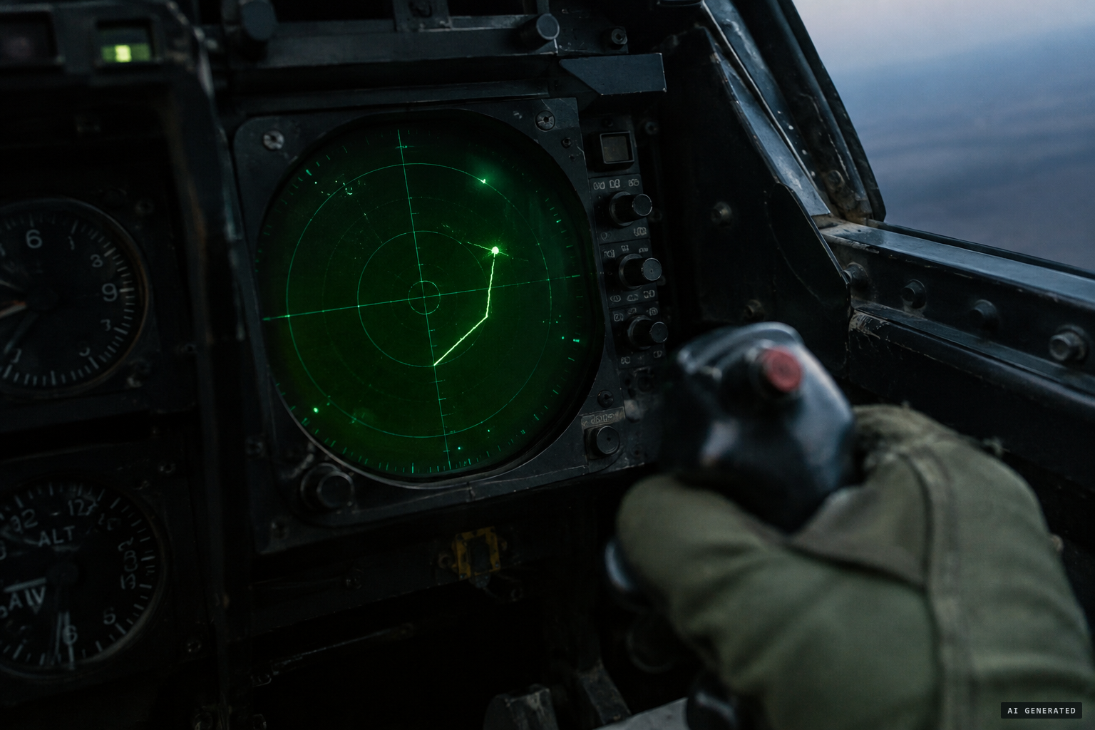 Jaguar 116's radar shows zigzags and ninety-degree turns