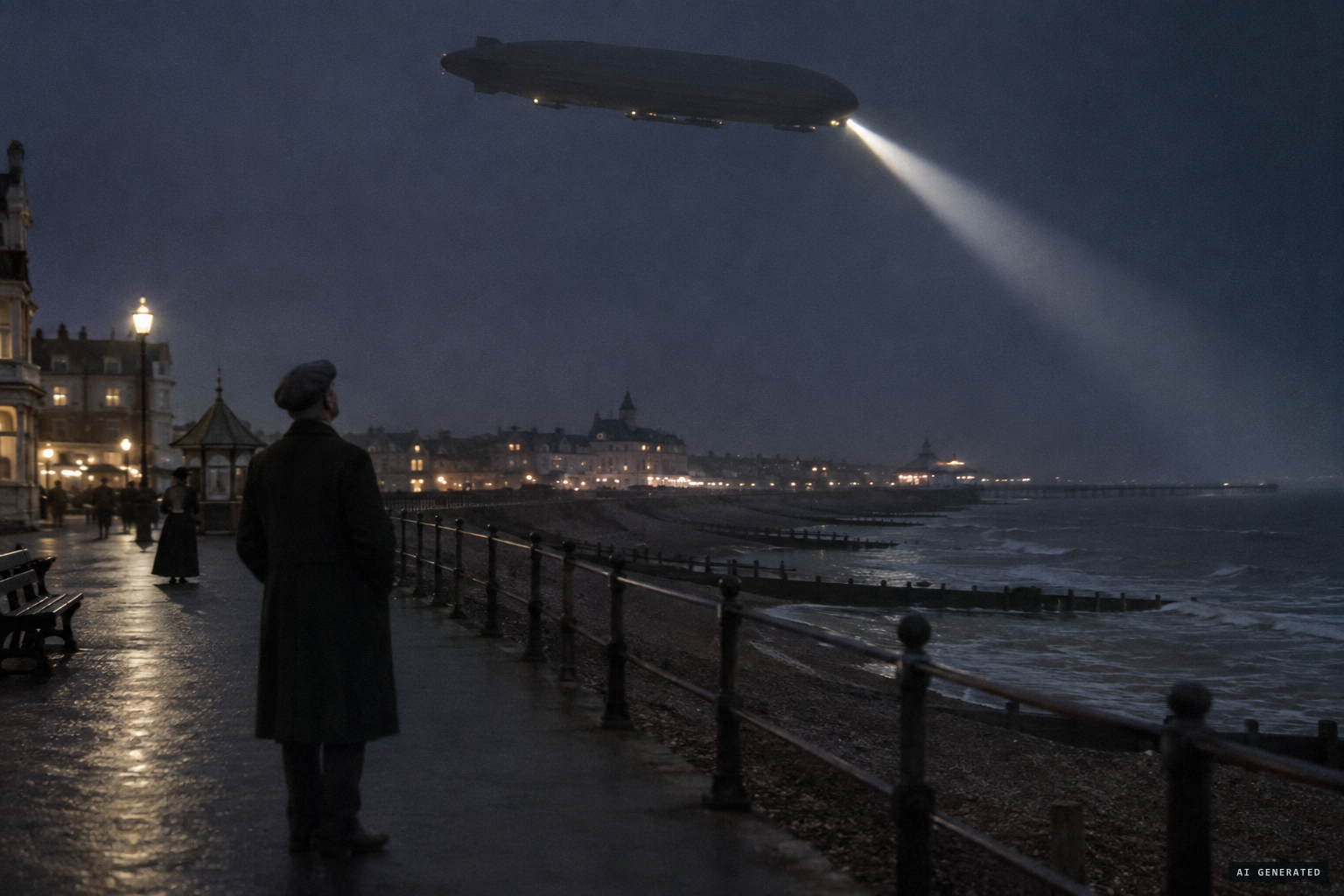 At Clacton, Egerton Free sees a craft hovering at about 600 ft.