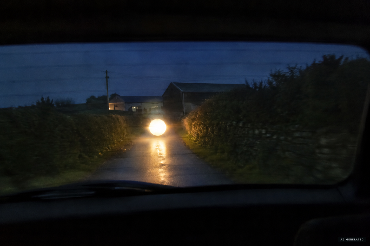 Pauline Coombs's car followed by a luminous object to Ripperston Farm