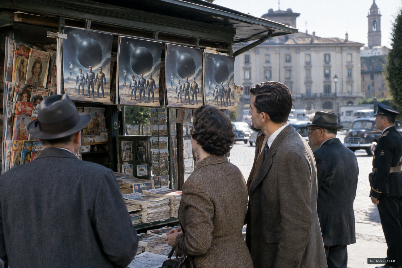 The story reaches a wide audience in La Domenica del Corriere, July 1952