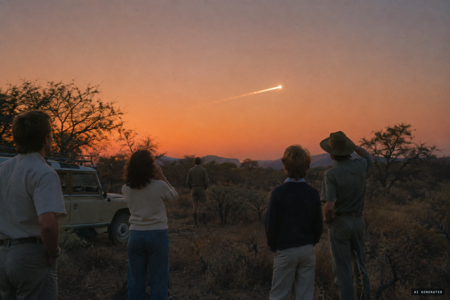 The craft streaks over southern Zimbabwe