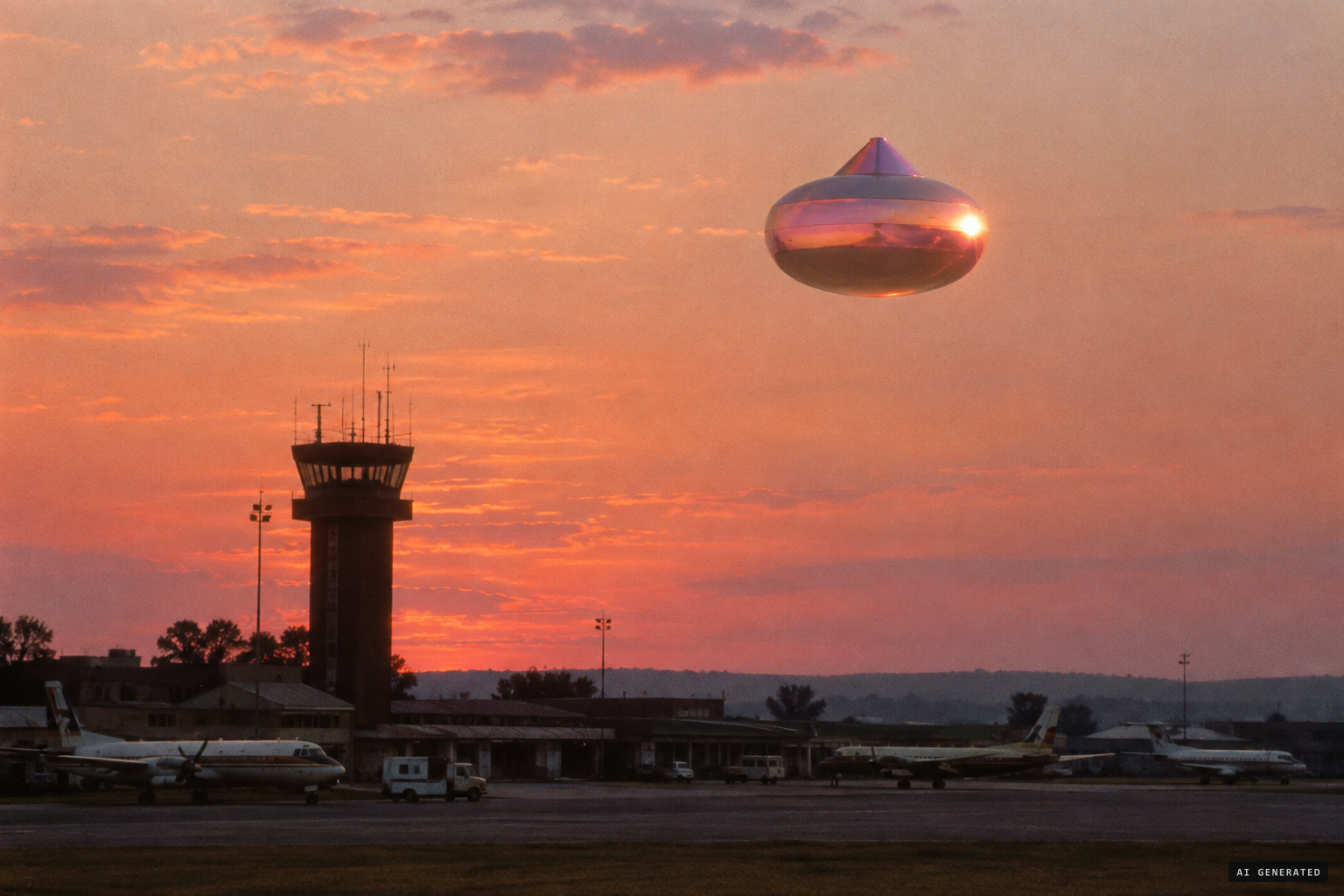 Bright and rounded with a short cone, catching the sunset