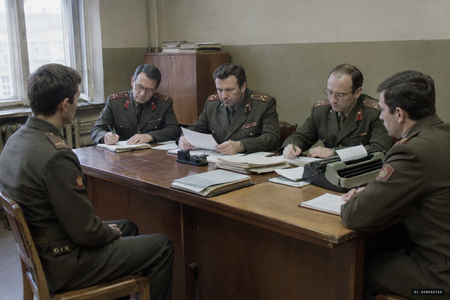 The defence ministry commission gathers formal depositions