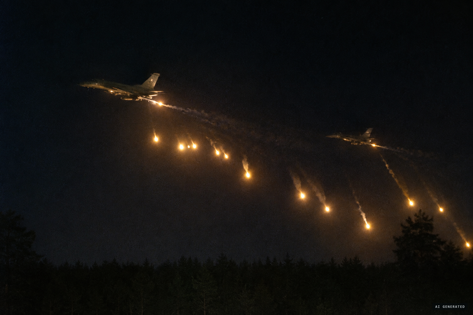 Bombing exercises offered as the source of the lights