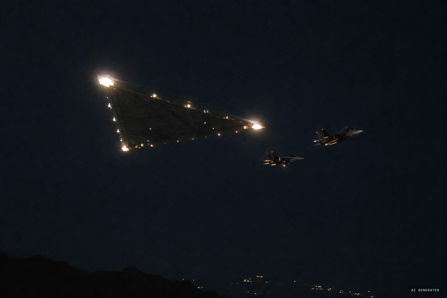 The rear jet flies over or under the object and is not seen again