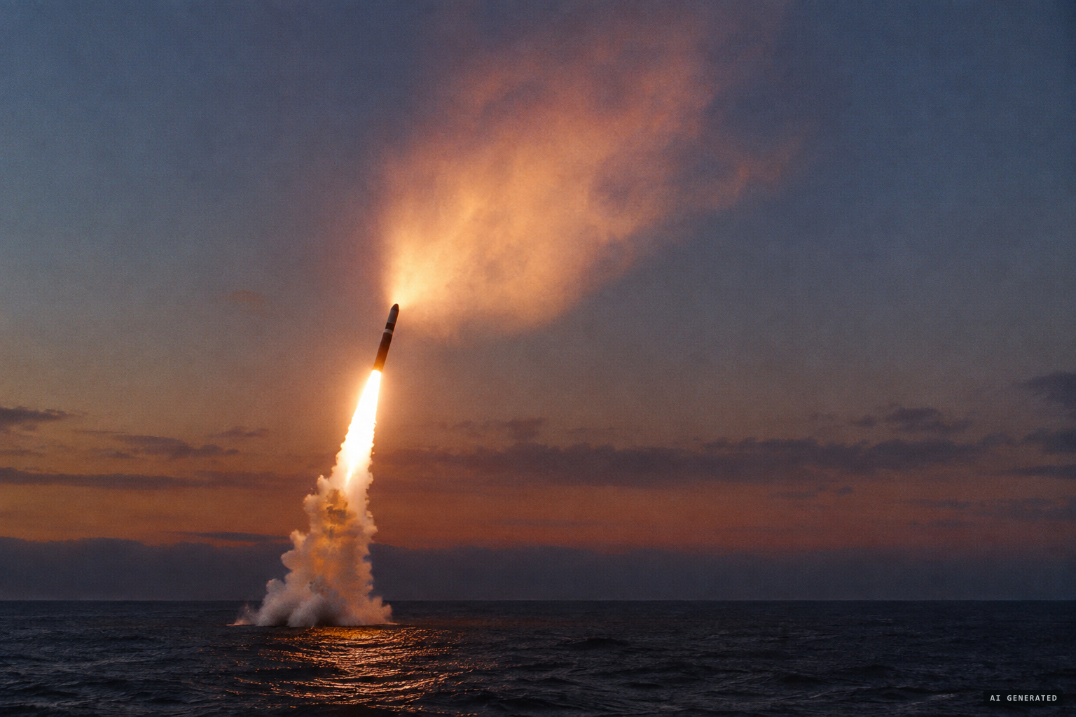 A Poseidon missile fired from the submerged USS Kamehameha
