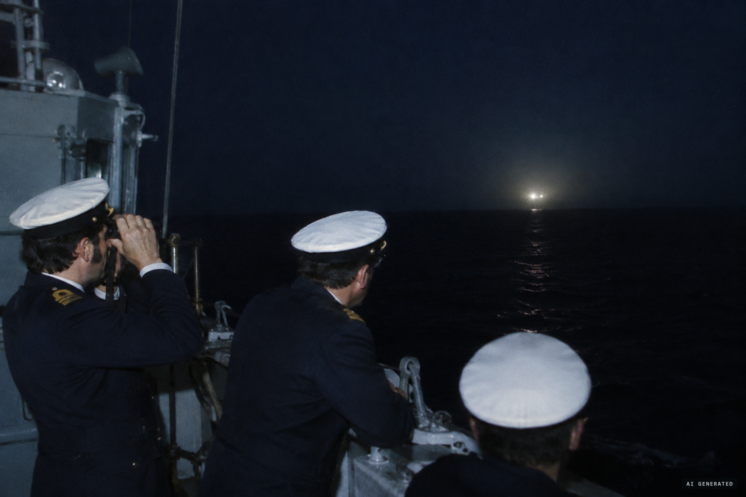Officers of the Atrevida see a light rise, thinking at first it is an aircraft