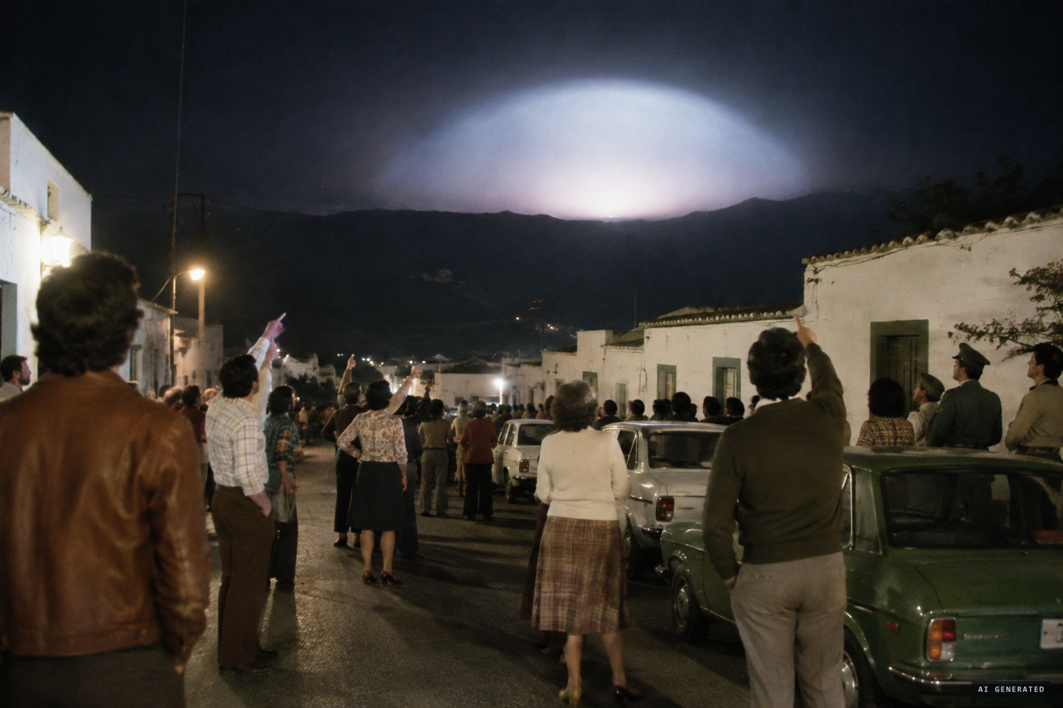 Hundreds watch from the islands and from ships at sea