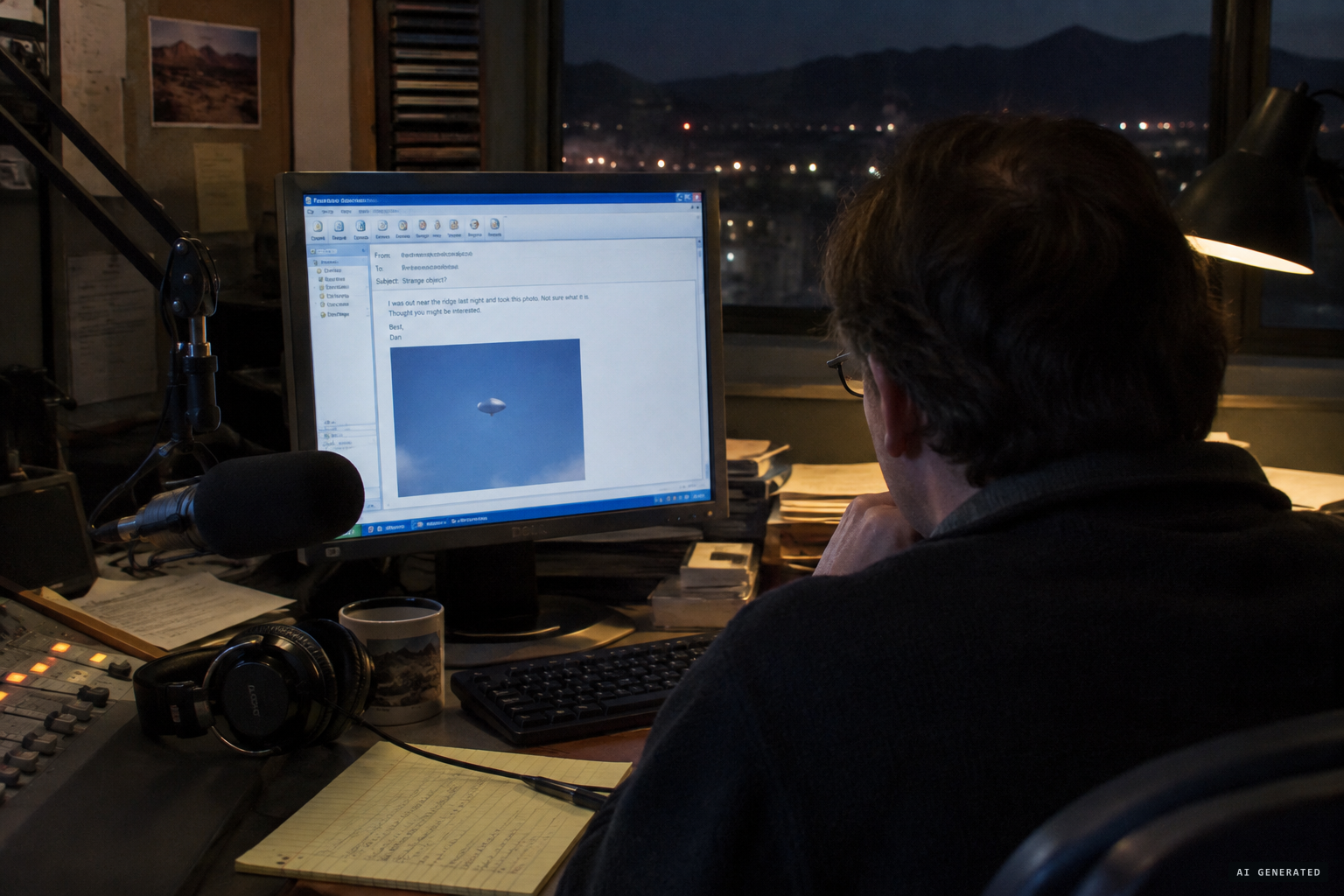 Chad's photographs arrive by email at Coast to Coast AM