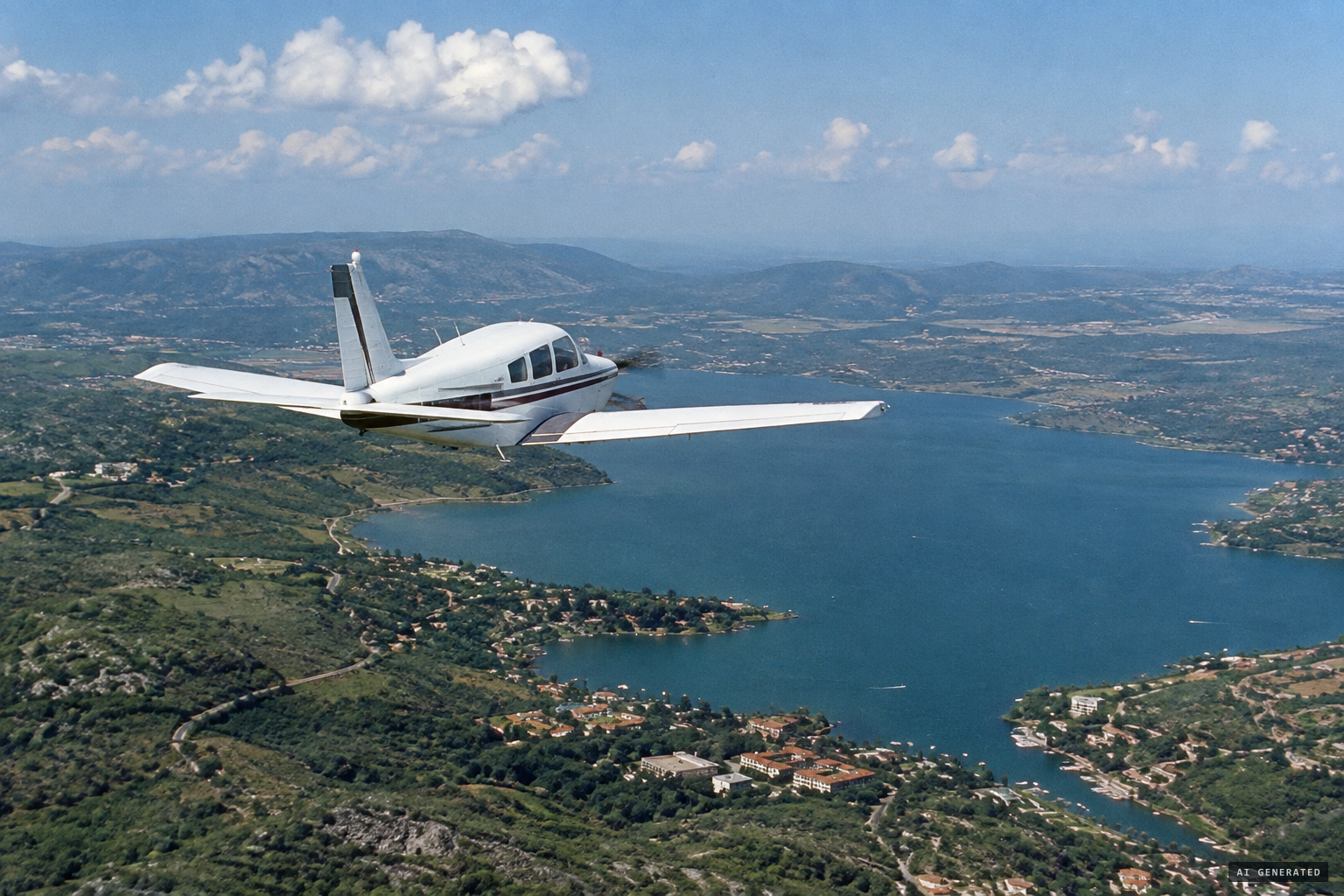 A young pilot flies his Piper Comanche alone at 14,500 feet over Lake Tequesquitengo