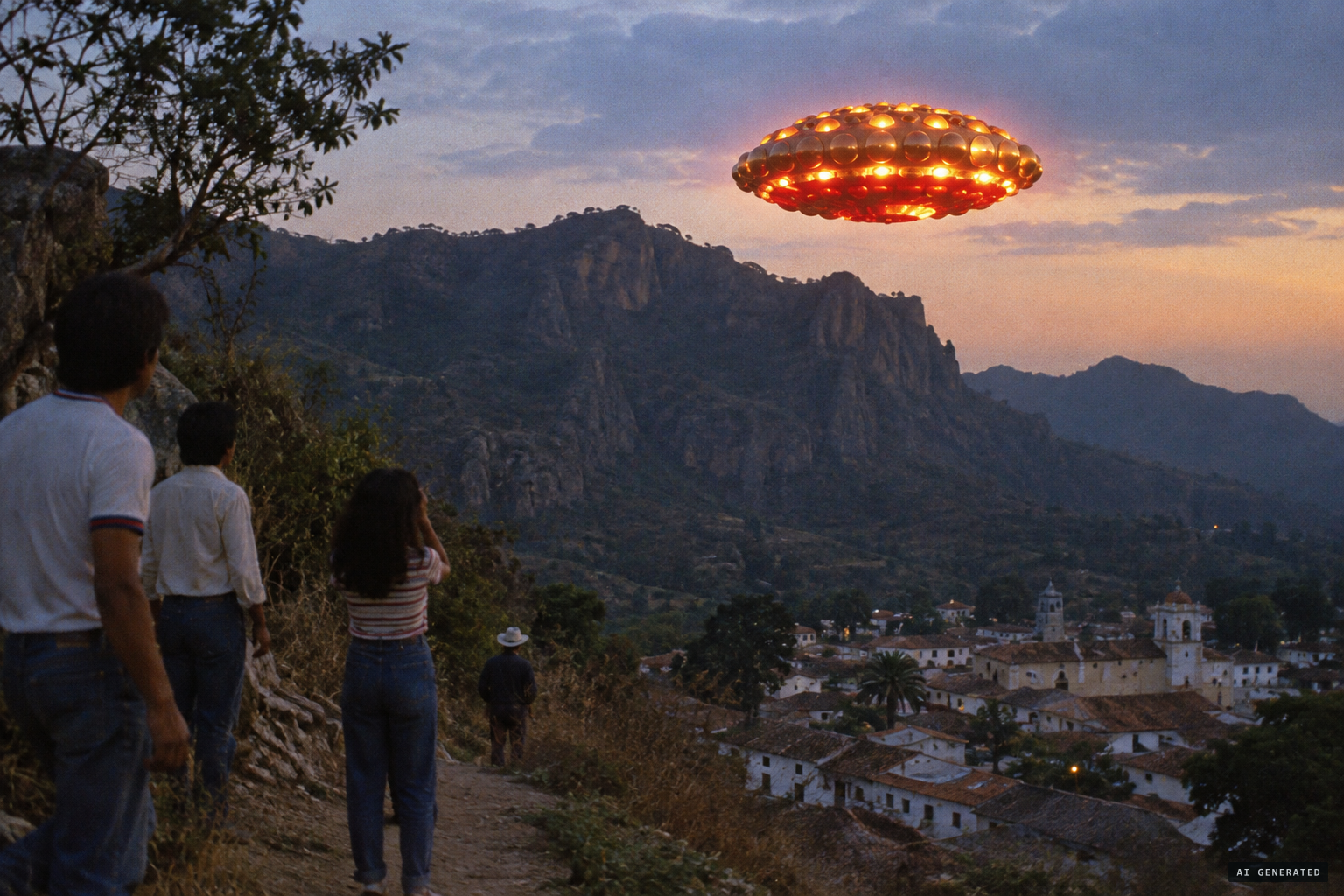 The famous yellow-and-red glowing object over Tepoztlán
