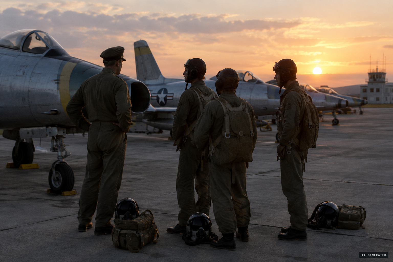 Capt. José Lemos Ferreira and his three sergeant wingmen