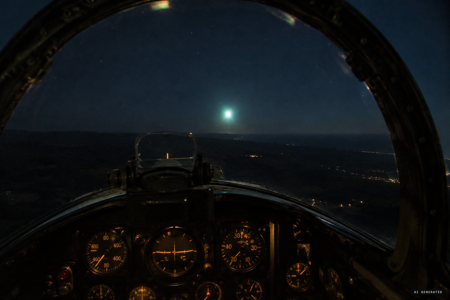 An unusually large, bright light appears just above the horizon