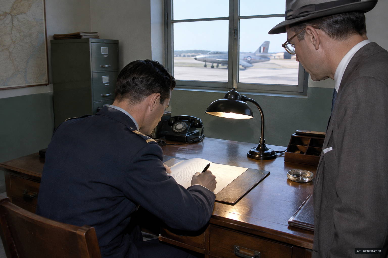 Lemos Ferreira gives a signed statement to the Flying Saucer Review correspondent