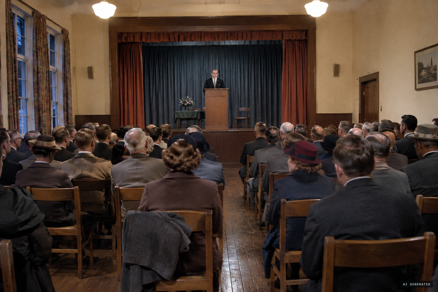 Allingham's only public talk, Tunbridge Wells, January 1955