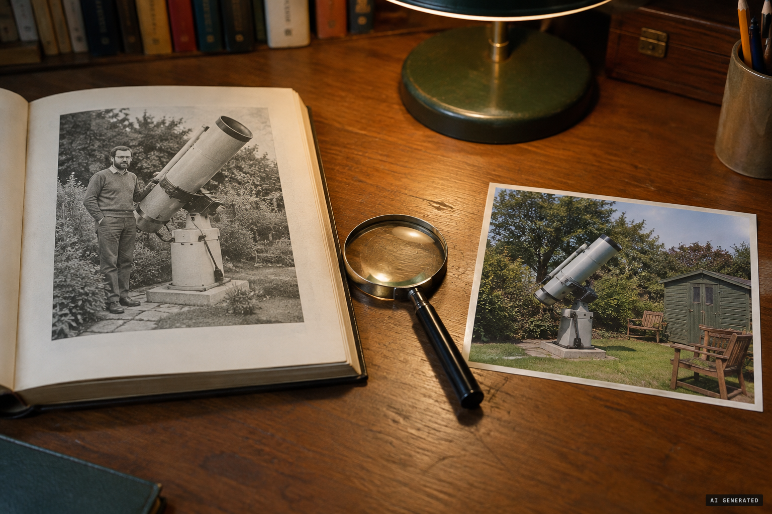 The frontispiece matched to Moore's own garden telescope