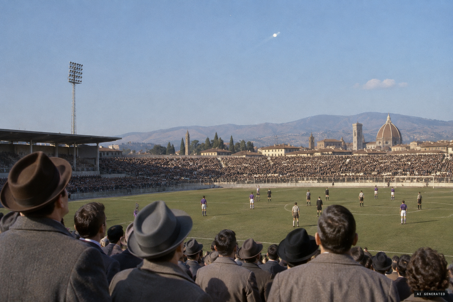 The sighting over the Florence stadium during a football match, 27 October 1954