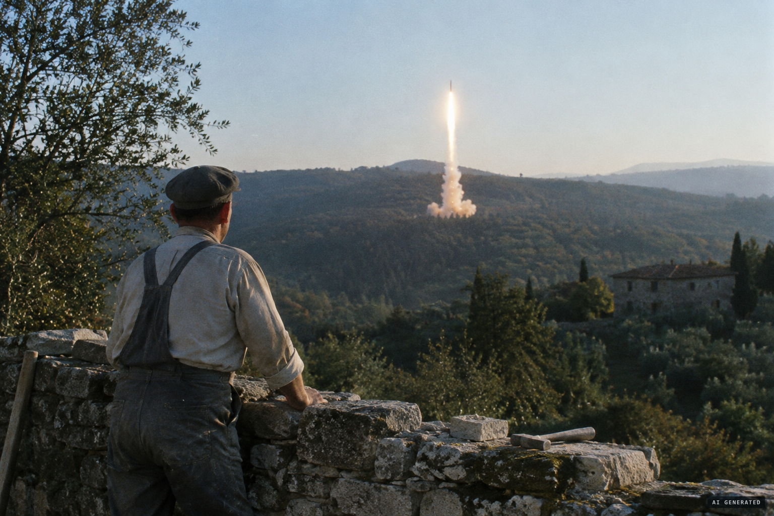 Stonemason Romualdo Berti sees a 'luminous rocket' rise from the woods
