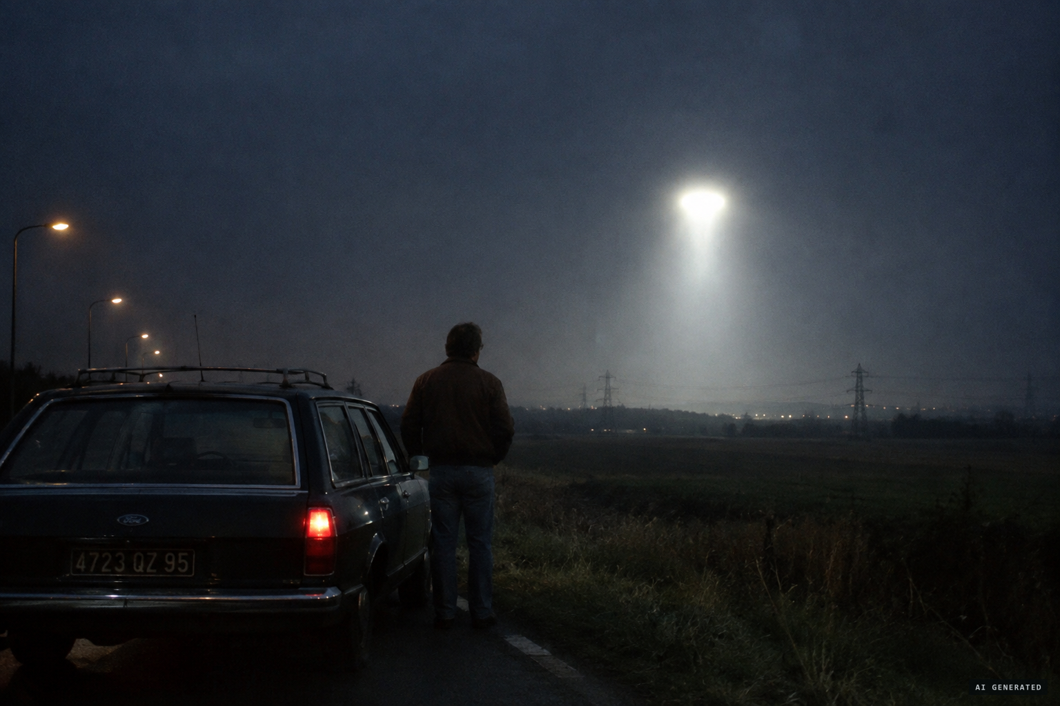 The men see a light coming down
