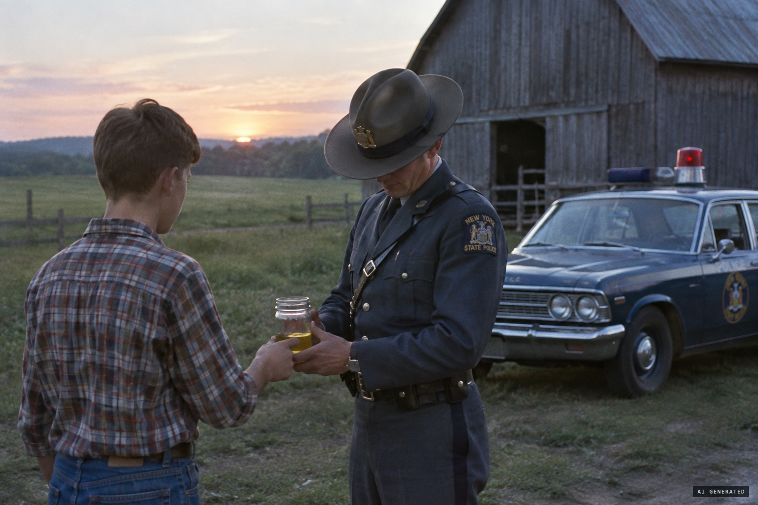 State police collect the liquid sample