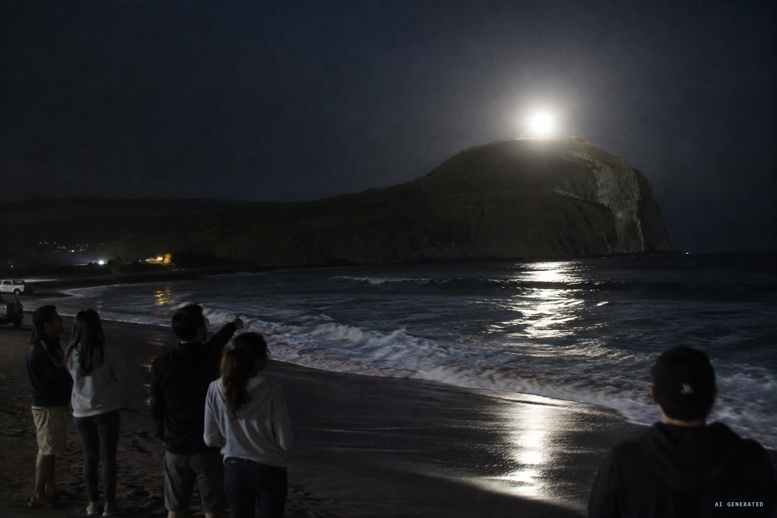 2020: a bright light over Playa Yaya turns out to be a flashlight on a cliff