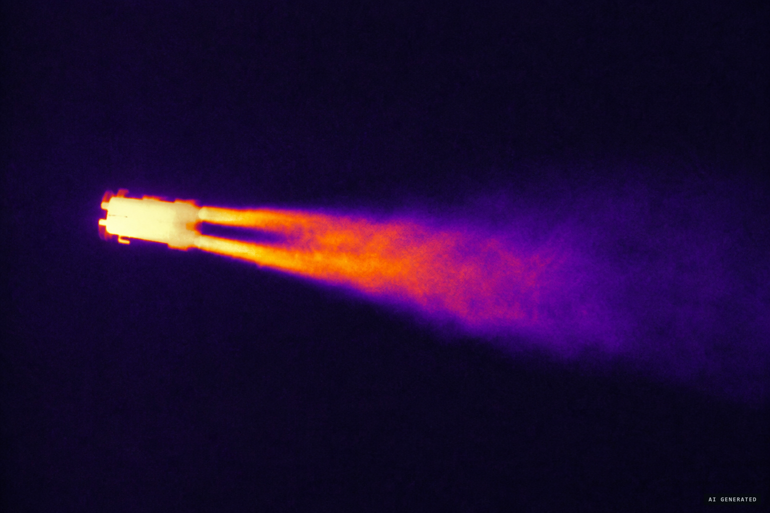 The object discharges a hot plume that merges into one wake