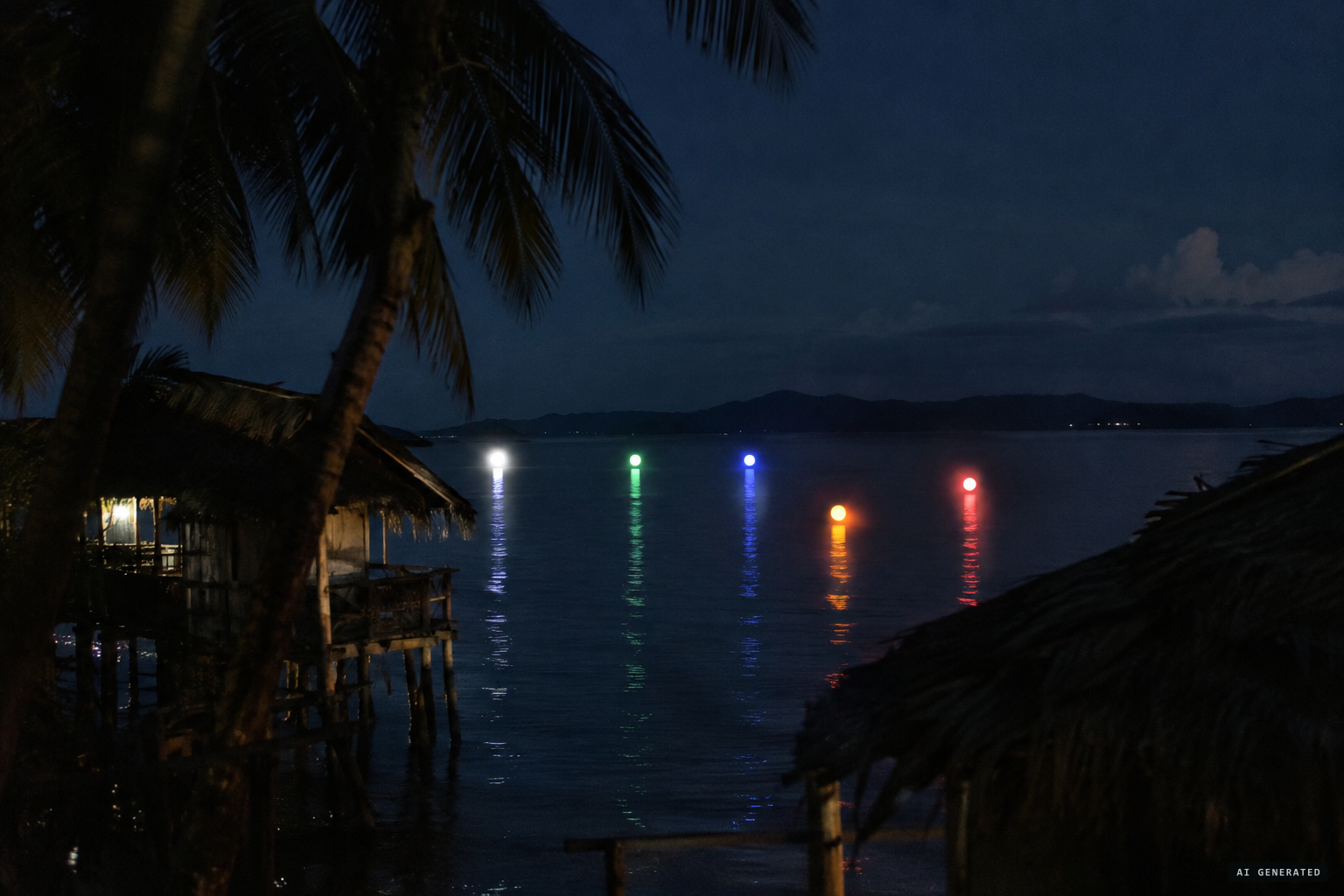 The chupa-chupa lights come in from the bay, making no sound