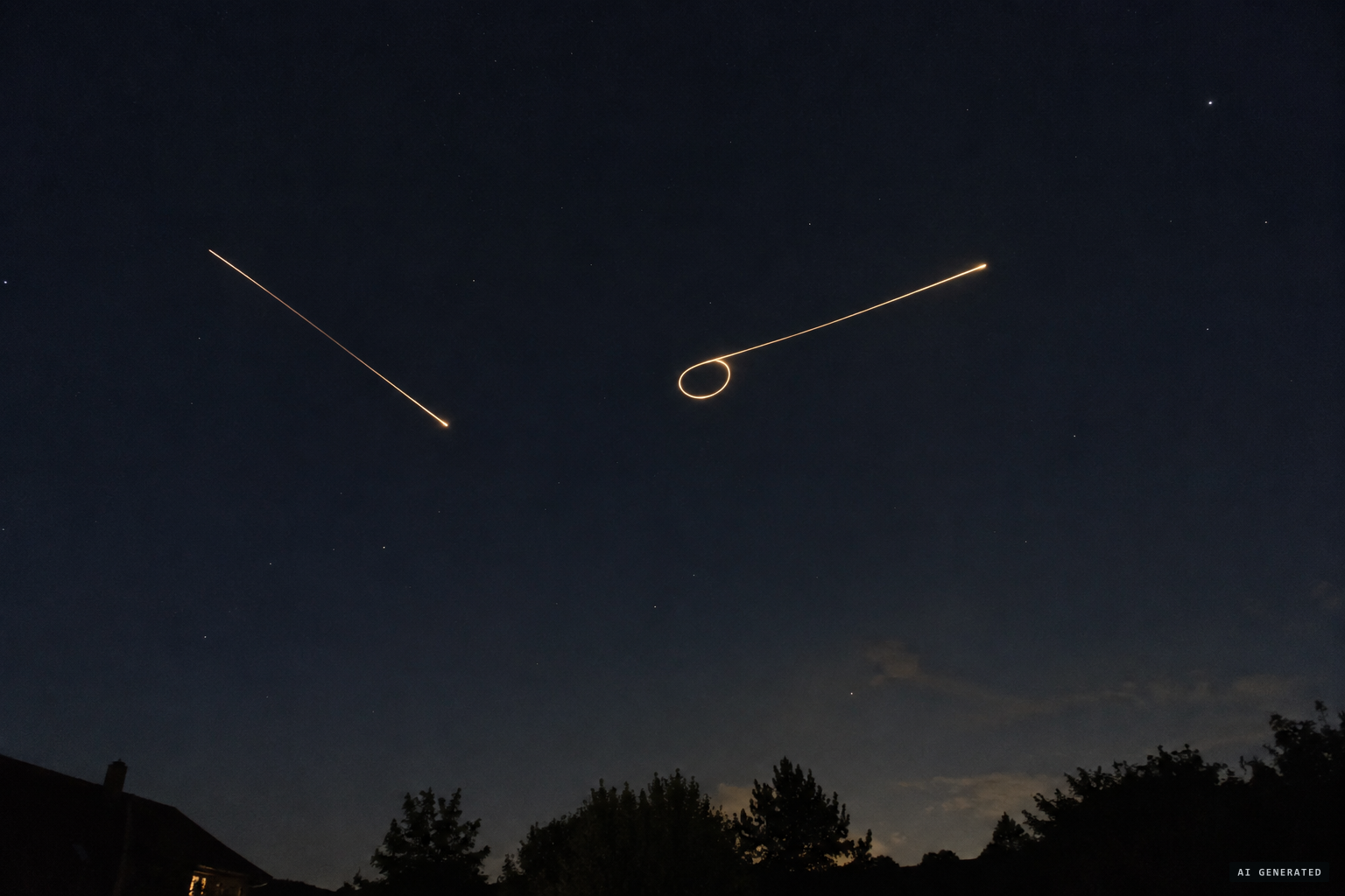 27 November 1977: two yellow bodies cross the sky and one makes a tight 360° turn