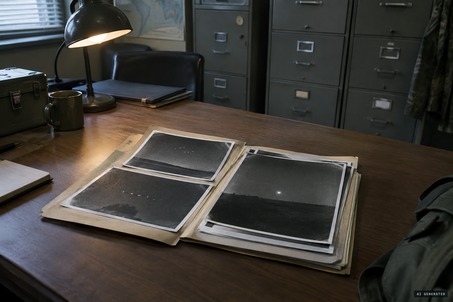 The official file: no unusual phenomena, and one light identified as Venus