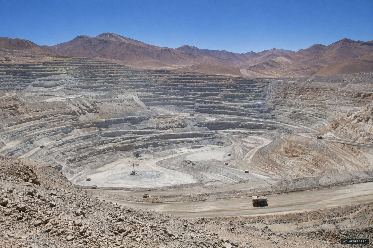 The Collahuasi copper mine on Chile's high altiplano, more than 4,200 meters above sea level