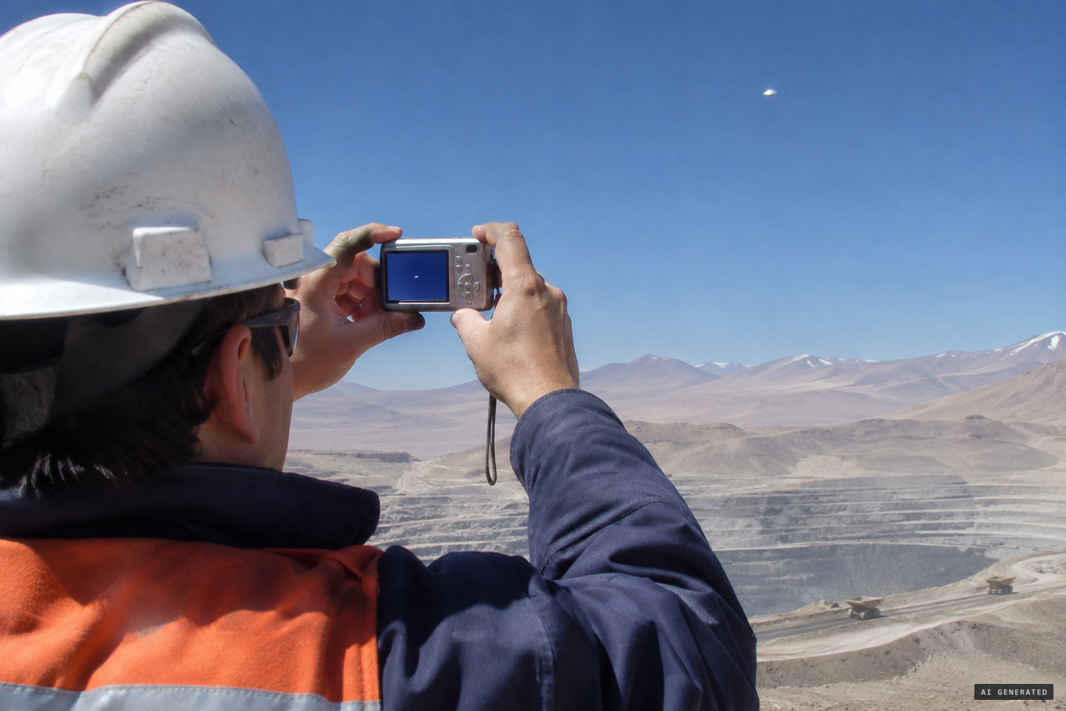 One technician takes two photographs with a compact Samsung camera