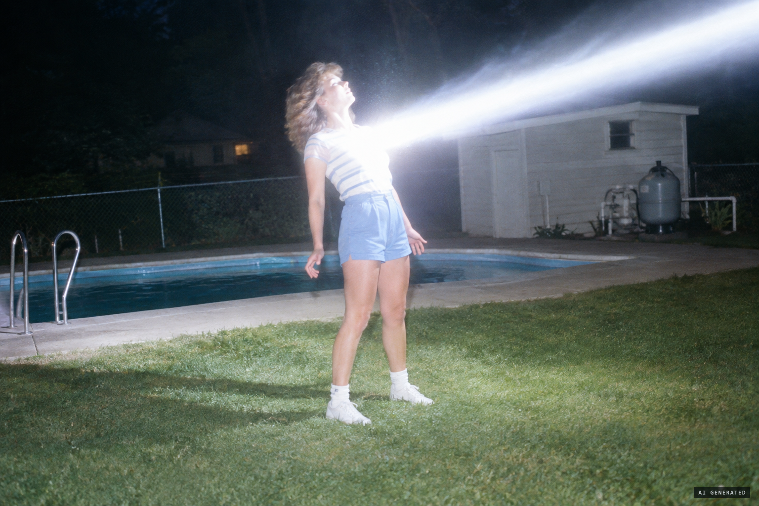 A blinding "fist of light" strikes her in the chest and paralyses her