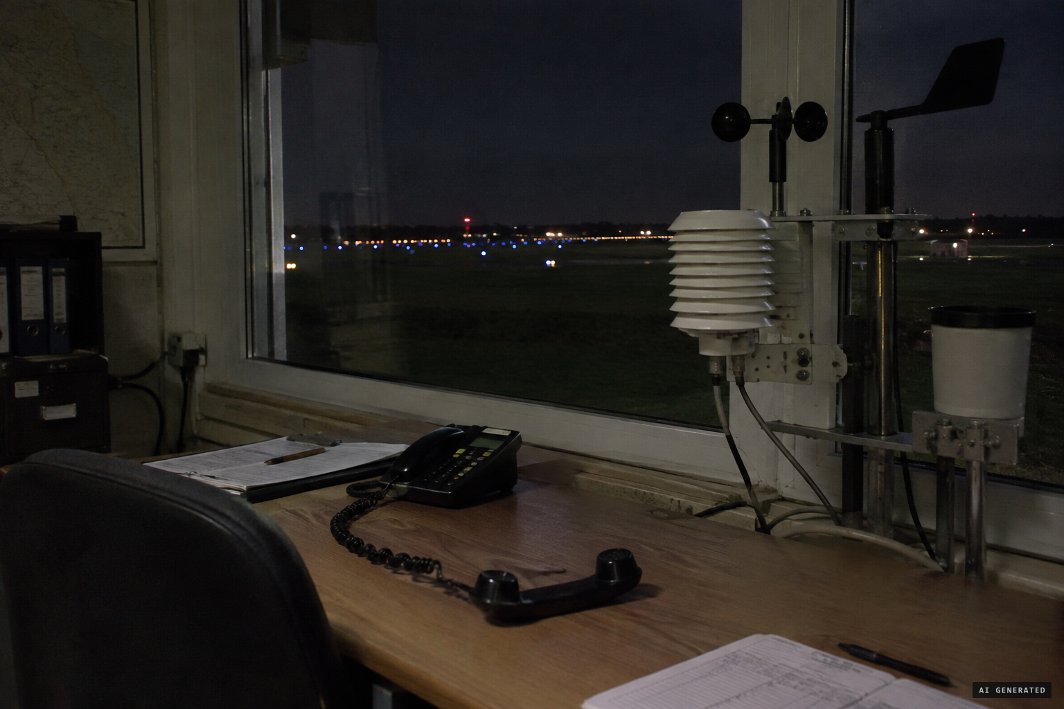 The call from Cosford reaches the Met Office observer at RAF Shawbury