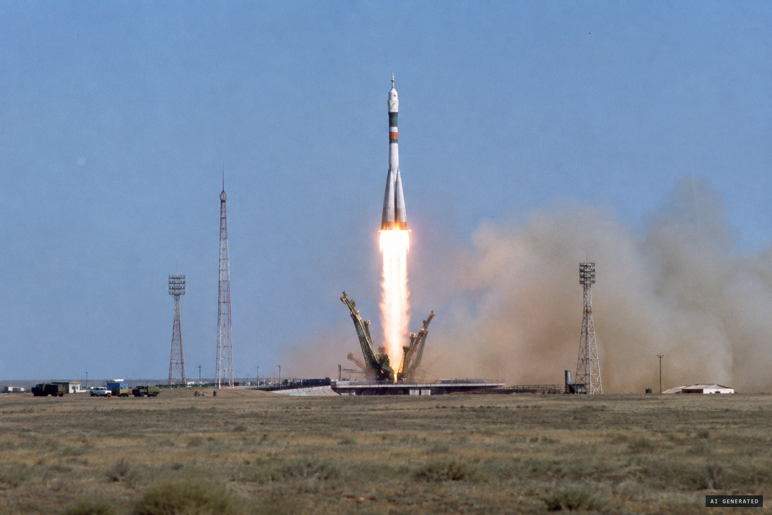 Soyuz T-4 lifts off from Baikonur carrying the last long-duration crew to Salyut 6