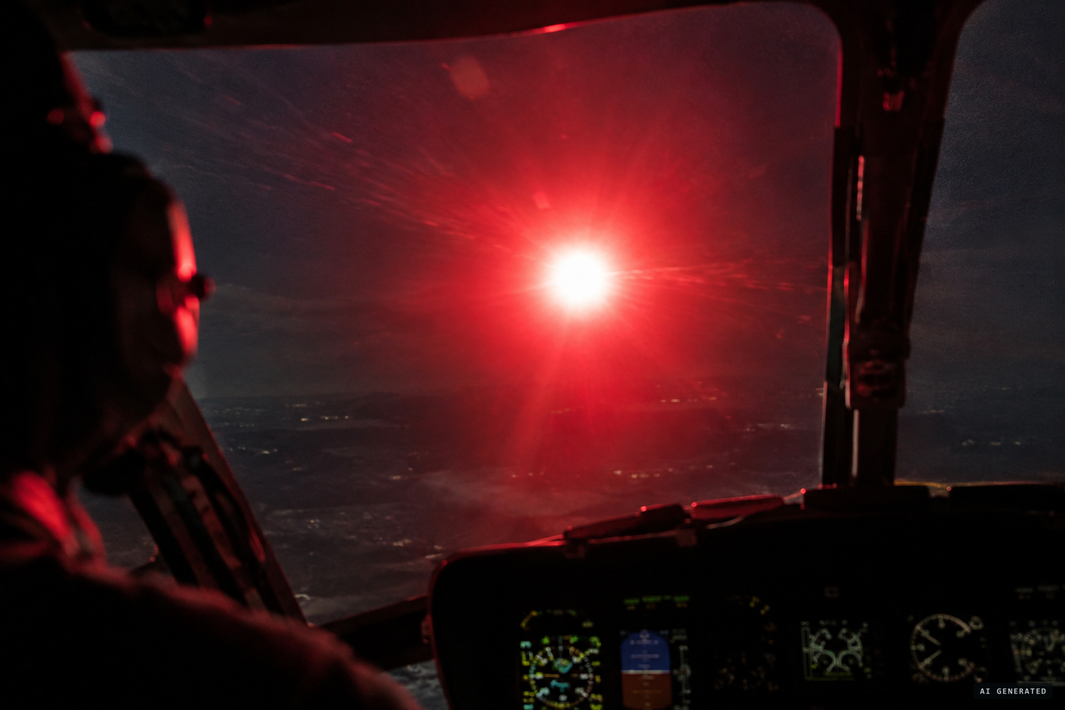 The light turns toward them on a collision heading