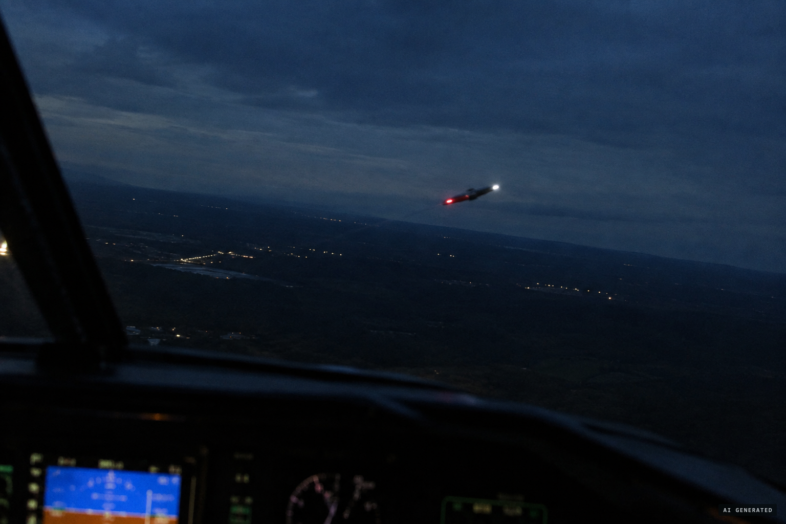The object moves off west and makes a sharp 45-degree turn