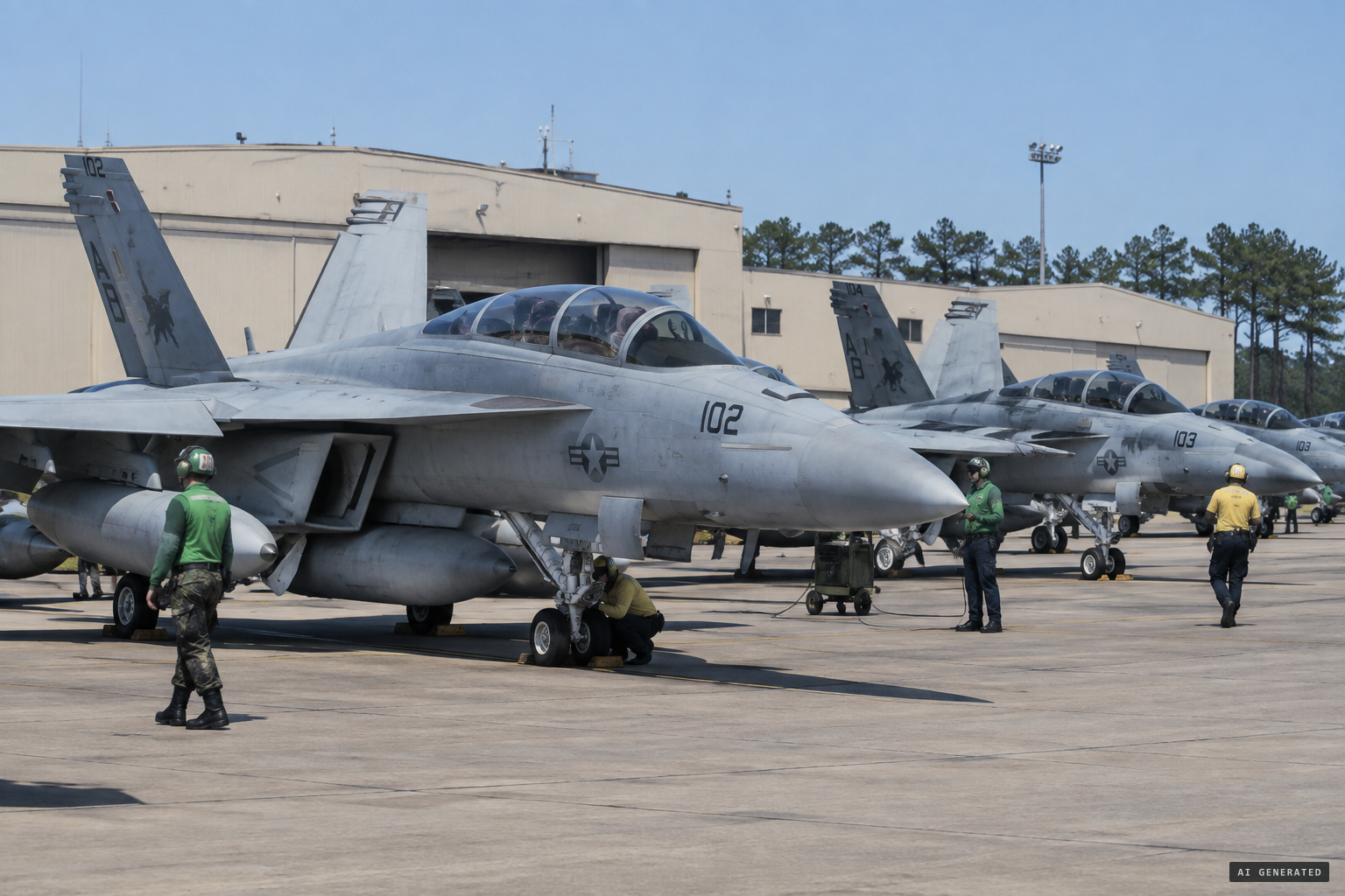 VFA-11 Super Hornets on the flight line at NAS Oceana