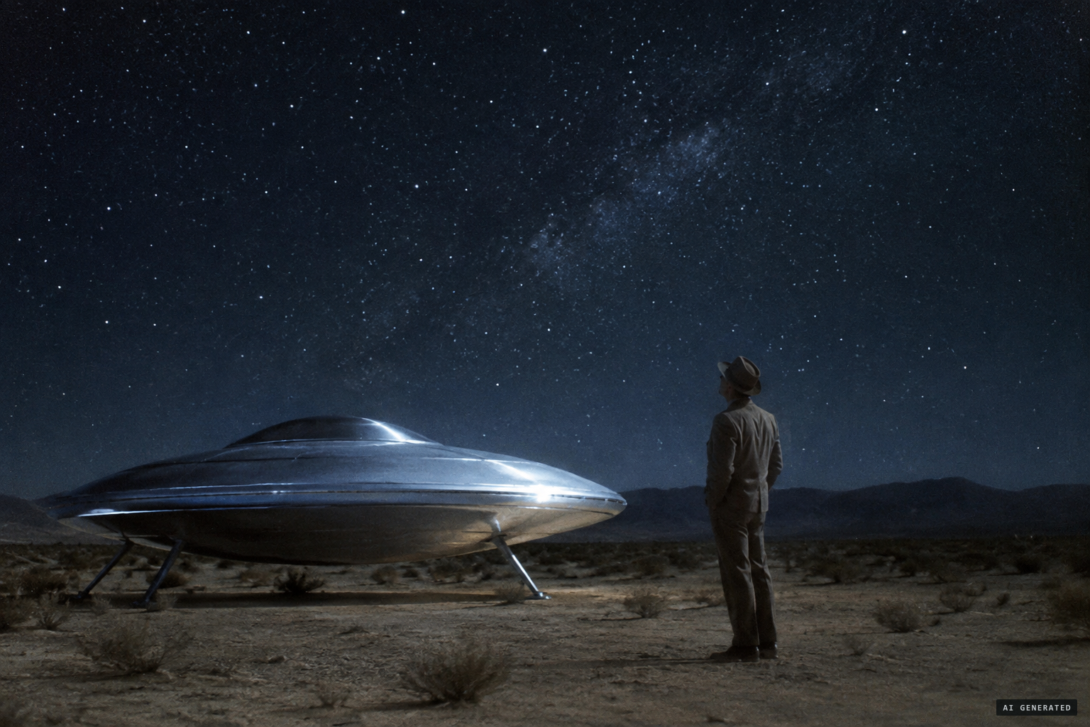 Fry listens to A-lan, an unseen voice claiming to speak from a mother ship 900 miles up.