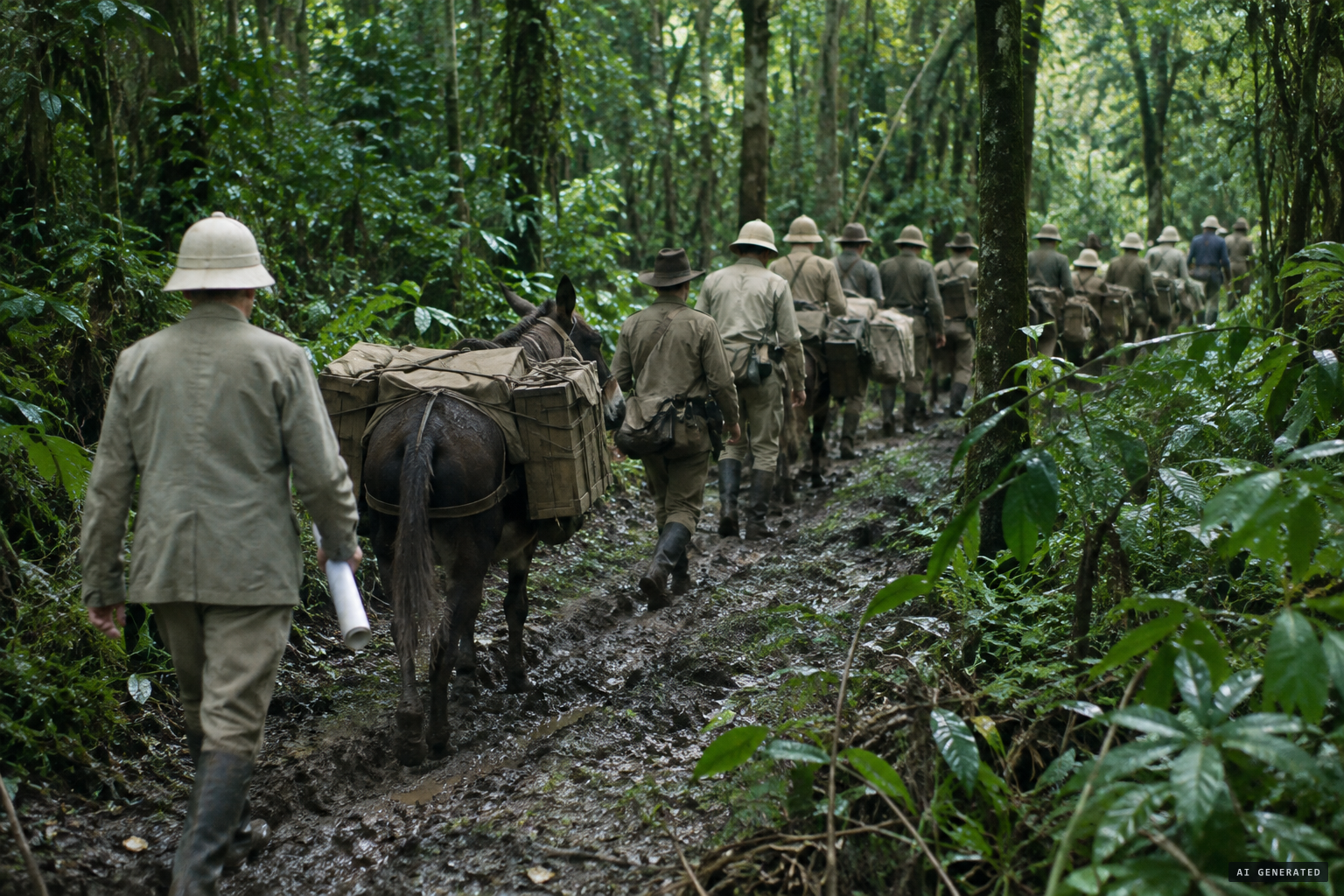 De Loys's petroleum survey party enters the forests south-west of Lake Maracaibo.