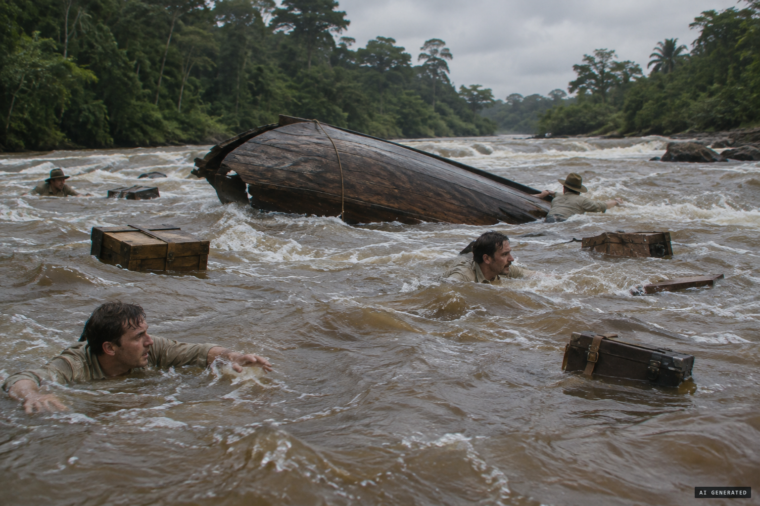 Most of the photographs are lost when a boat capsizes.