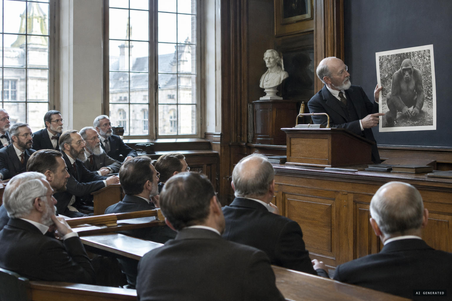 The photograph is presented to the Académie des sciences as a new ape.