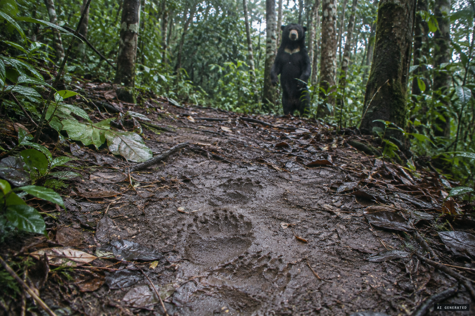Sceptics point to sun bears and their rain-worn tracks
