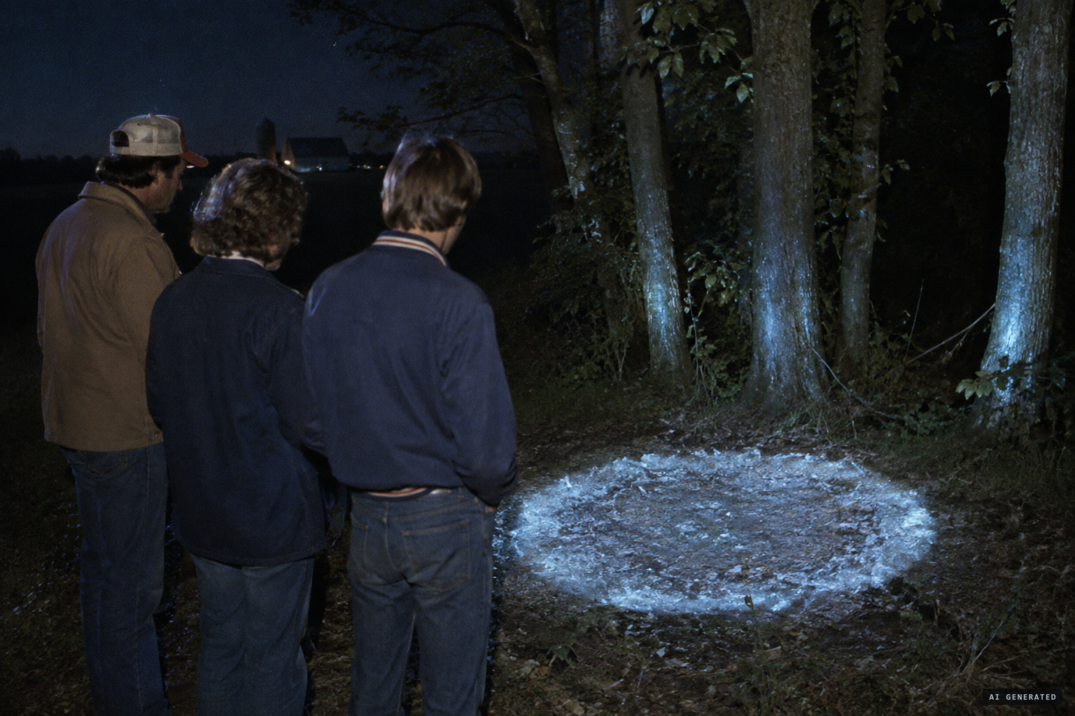 The Johnsons find a glowing, crystallized ring where the object had been